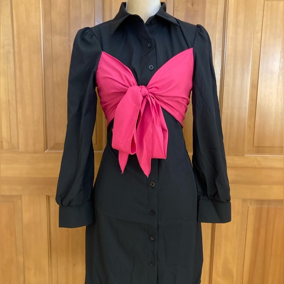 Fall Line Women’s BowTie Shirt Dress - Picture 2 of 16